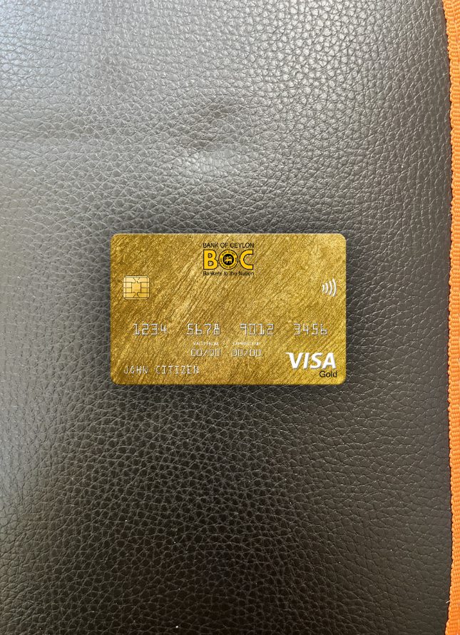 Download Sri Lanka Bank of Ceylon bank visa gold card photolook front Photoshop template